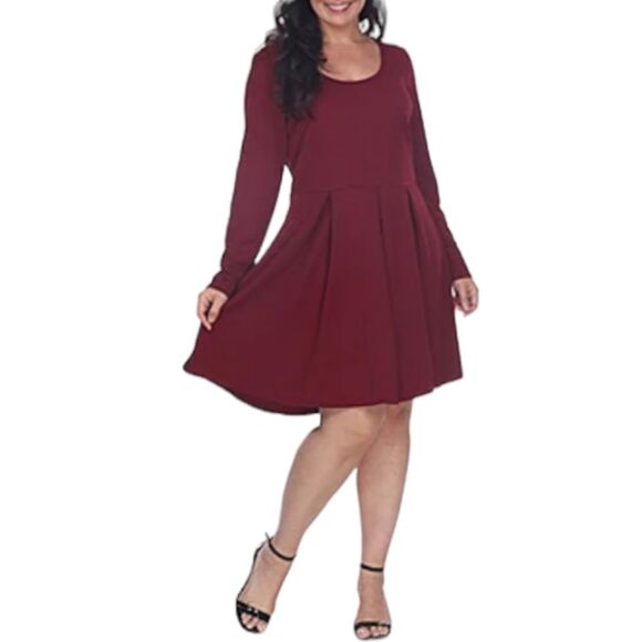 Burgundy Fit & Flare Size Medium - Picture 1 of 16